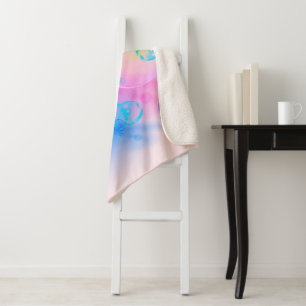 BUBBLES - Colourful Abstract Image of Fractal Art  Sherpa Blanket