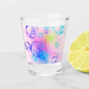 BUBBLES - Colourful Abstract Image of Fractal Art Shot Glass