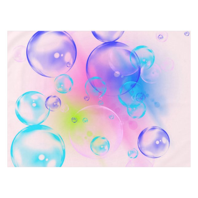 BUBBLES - Colourful Abstract Image of Fractal Art  Tablecloth (Front (Horizontal))