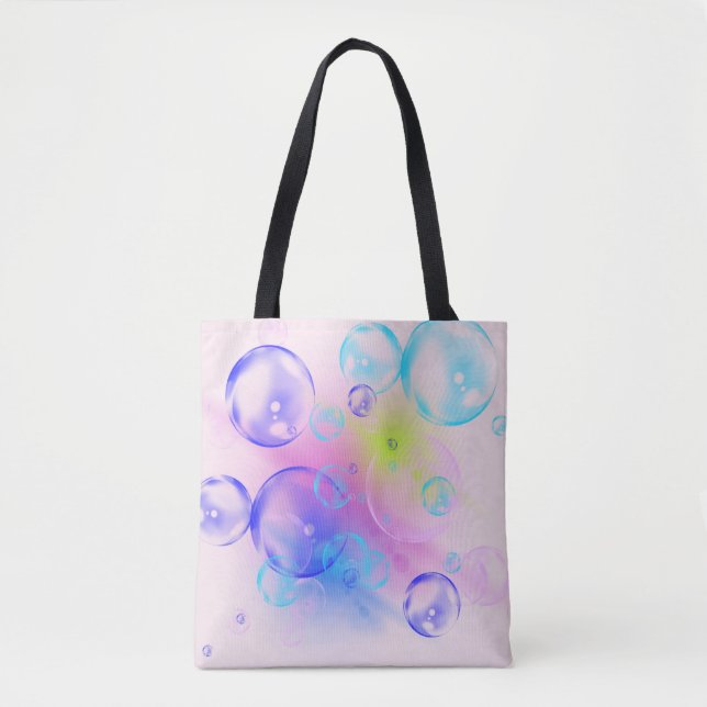 BUBBLES - Colourful Abstract Image of Fractal Art  Tote Bag (Front)
