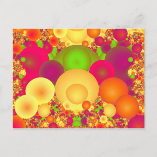 Bubbles Cool Colourful Abstract Fine Fractal Postcard