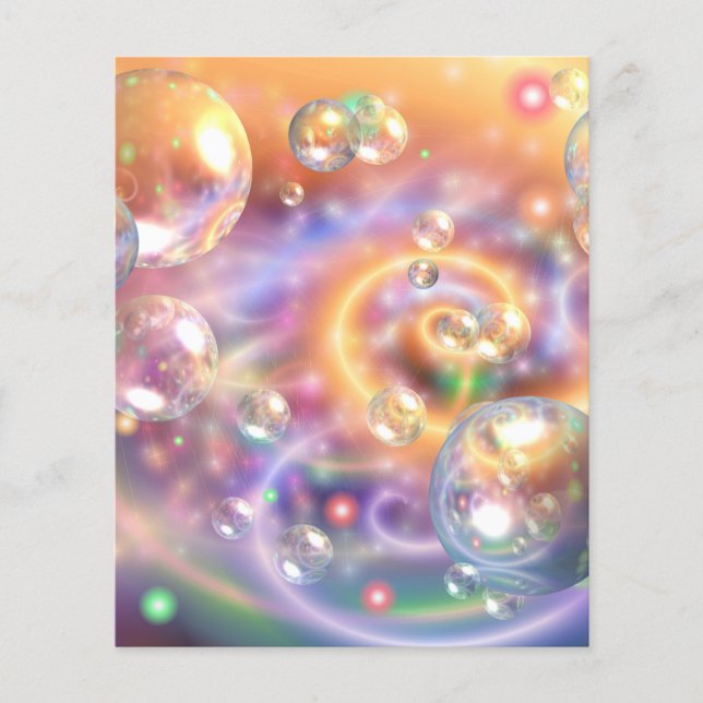 BUBBLES DIGITAL ART BACKGROUND WALLPAPER TEMPLATES FLYER (Front)
