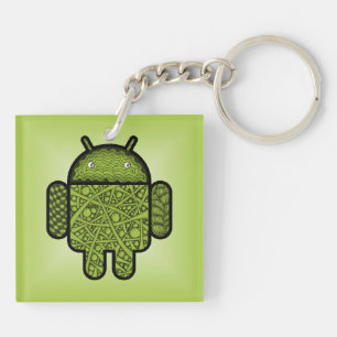 Bubbles Doodle Character for the Android™ robot Key Ring