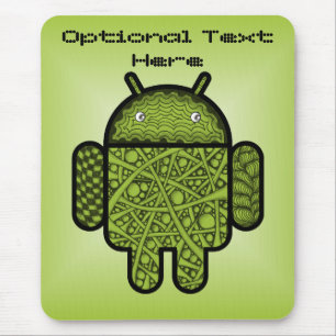 Bubbles Doodle Character for the Android™ robot Mouse Pad