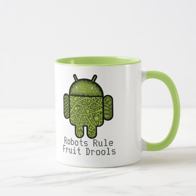 Bubbles Doodle Character for the Android™ robot Mug (Right)