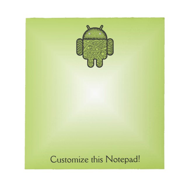 Bubbles Doodle Character for the Android™ robot Notepad (Front)