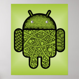 Bubbles Doodle Character for the Android™ robot Poster