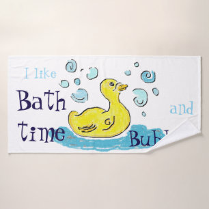 Bubbles Duck and Bathtime Bath Towel