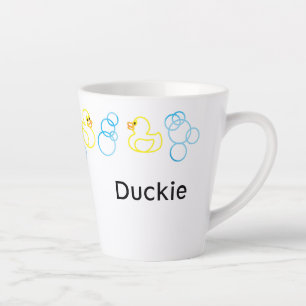 Bubbles & Ducks Bath Time Personalised Latte Mug