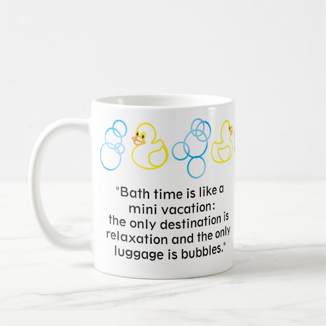 Bubbles & Ducks Bath Time Personalised Mug (Left)