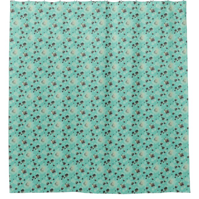 Bubbles Elegant Modern Pattern any Colour Shower Curtain (Front)