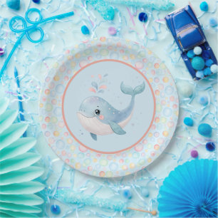 Bubbles & Fins Children's Birthday Bubbles Paper Plate