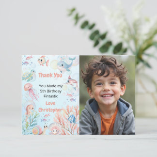 Bubbles & Fins Children's Birthday  Thank You Card