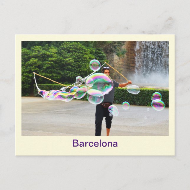 Bubbles in Barcelona Spain Postcard (Front)