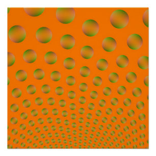 Bubbles in Orange and Green Zazzle Perfect Poster
