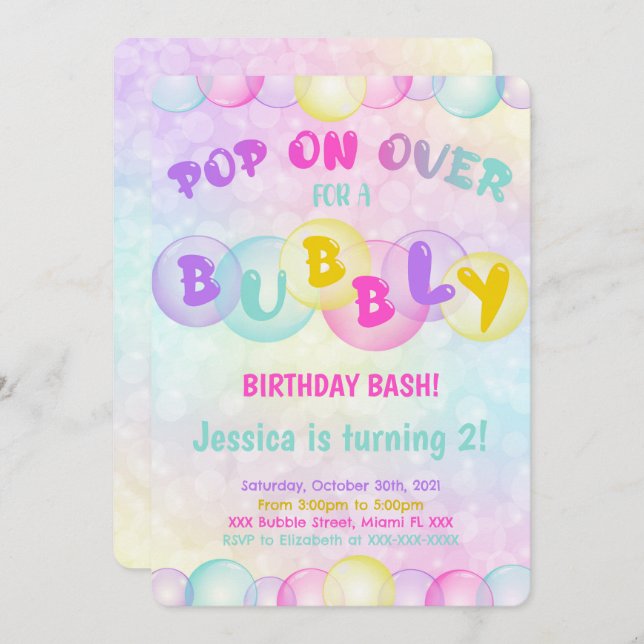 Bubbles Invitation (Front/Back)
