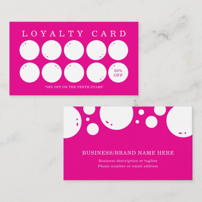 Bubbles Laundry Cleaning Services Loyalty Card (Front/Back)