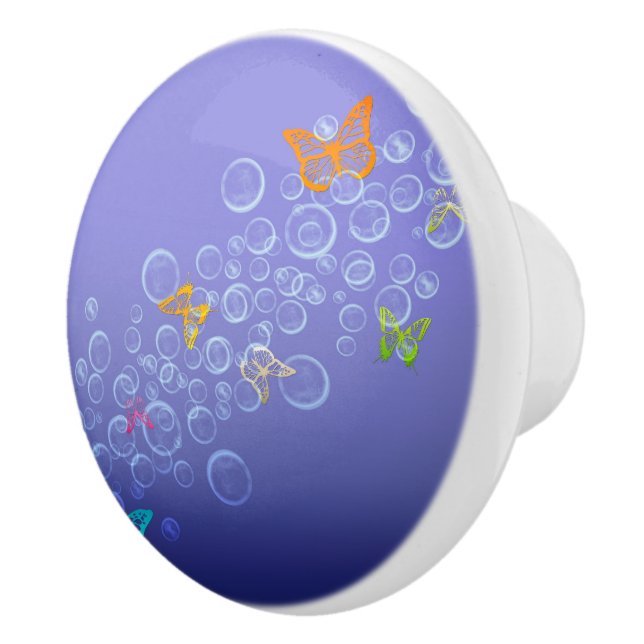 Bubbles n Butterflies Ceramic Knob (Right)