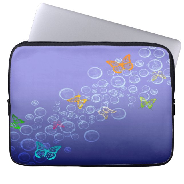 Bubbles n Butterflies Laptop Sleeve (Front)