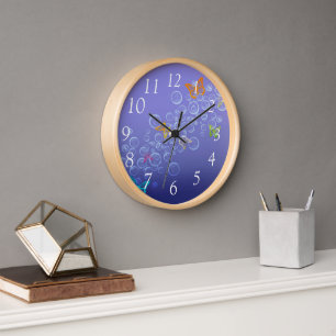 Bubbles n Butterflies Wall Clock