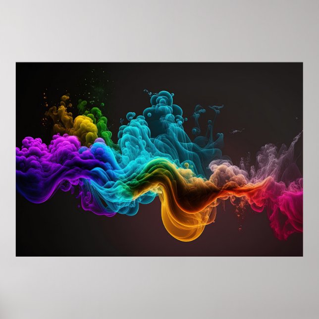 Bubbles of multicolored neon poster (Front)