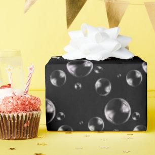 bubbles on black background wrapping paper