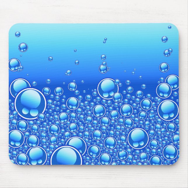 Bubbles on Blue Mouse Pad (Front)