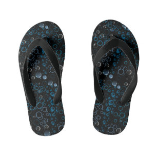 Bubbles pattern 01 Black BG Kid's Thongs