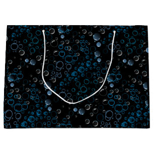Bubbles pattern 01 Black BG Large Gift Bag