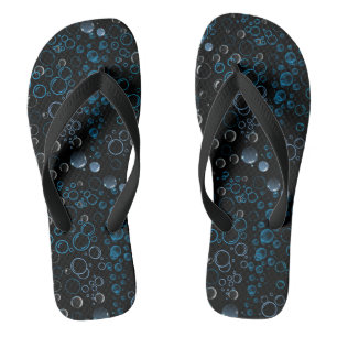 Bubbles pattern 01 Black BG Thongs
