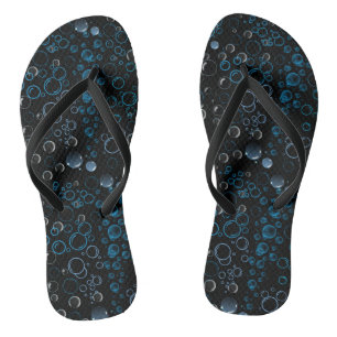 Bubbles pattern 01 Black BG Thongs