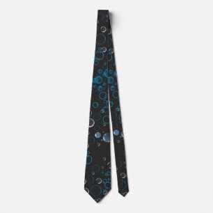 Bubbles pattern 01 DGrey BG Tie