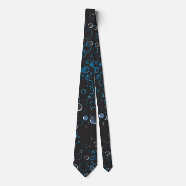 Bubbles pattern 01 DGrey BG Tie (Front)