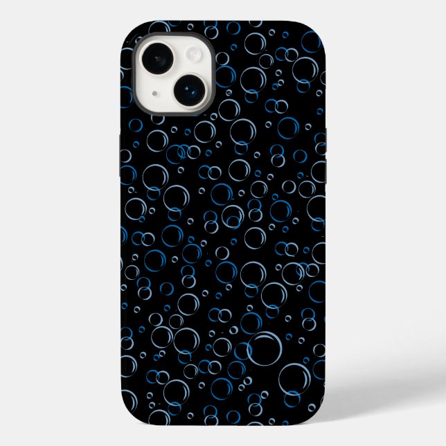 Bubbles Pattern 01.FR.b Black BG Case-Mate iPhone Case (Back)