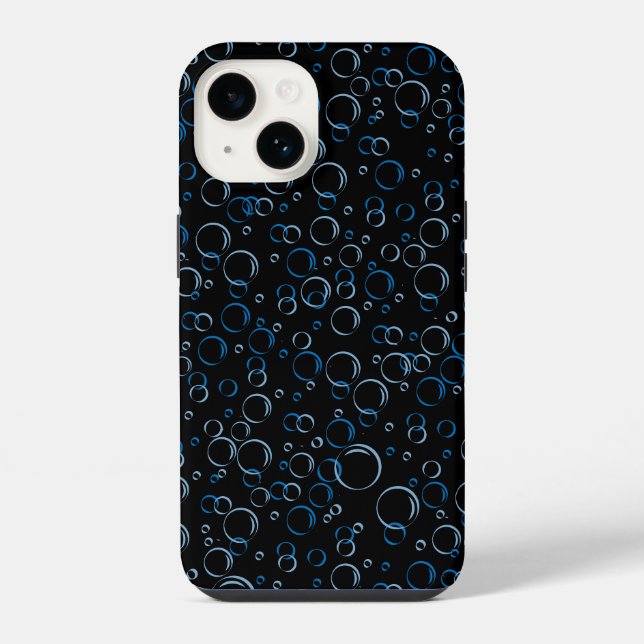Bubbles Pattern 01.FR.b Black BG iPhone Case (Back)