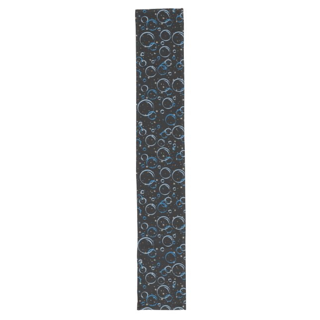 Bubbles Pattern 02.FR.b Black BG Long Table Runner (Front)