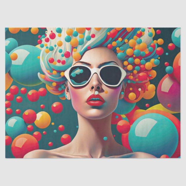 Bubbles Pop Art Decoupage Tissue Paper (Front)