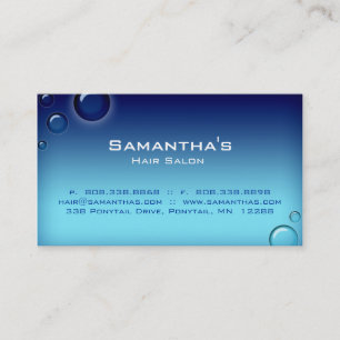 Bubbles Salon Spa Business Card blue
