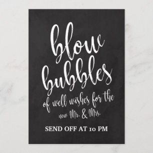 Bubbles Send Off Affordable Chalkboard Sign Invitation