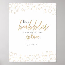 Bubbles Send Off Gold & Black Wedding Poster Print