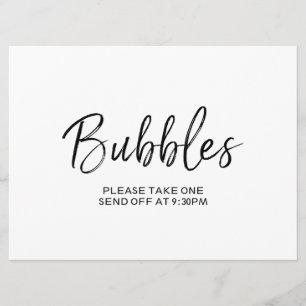 "Bubbles" Send Off  Sign   Stylish Hand Lettered Invitation