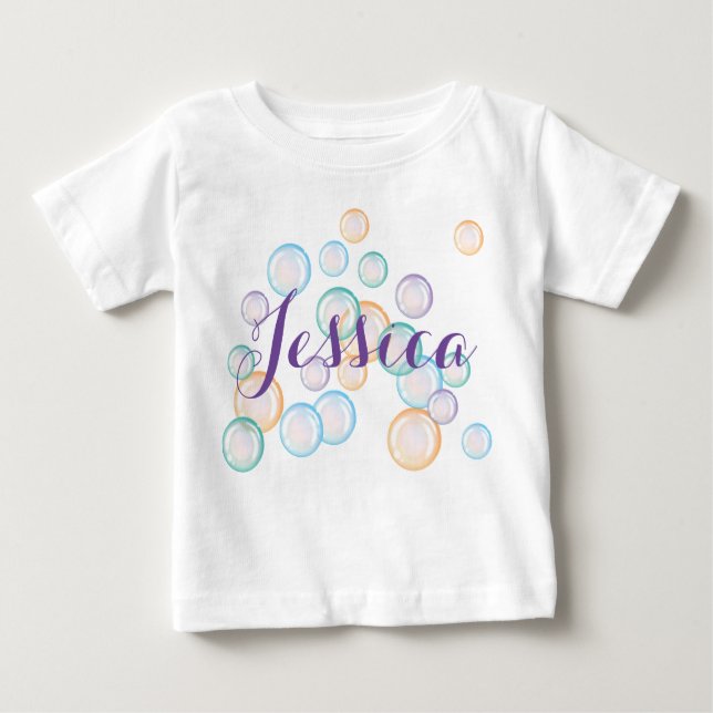 Bubbles shirt, personalise with your chosen name baby T-Shirt (Front)