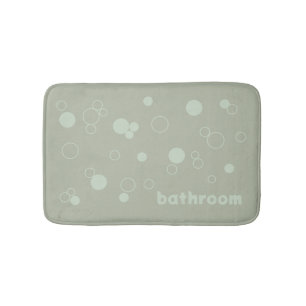 bubbles silver sage green bath mat