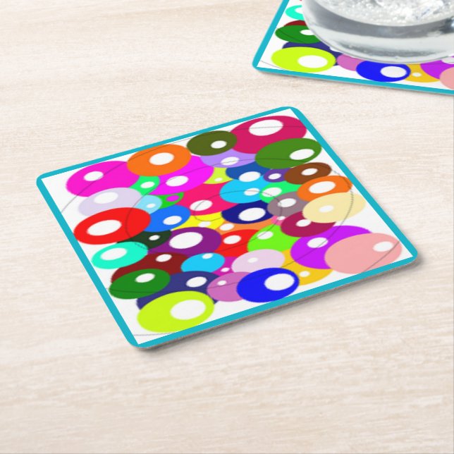 BUBBLES SQUARE PAPER COASTER (Angled)