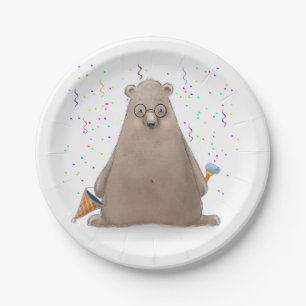 Bubbles the Bear Birthday Paper Plate