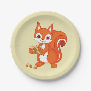 Bubbles the Helpful Squirrel Paper Plate
