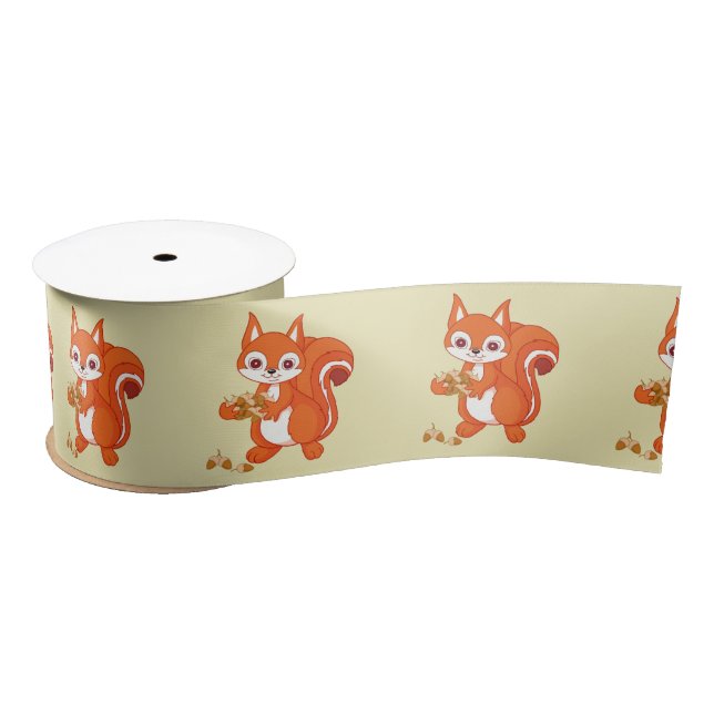 Bubbles the Helpful Squirrel Satin Ribbon (Spool)