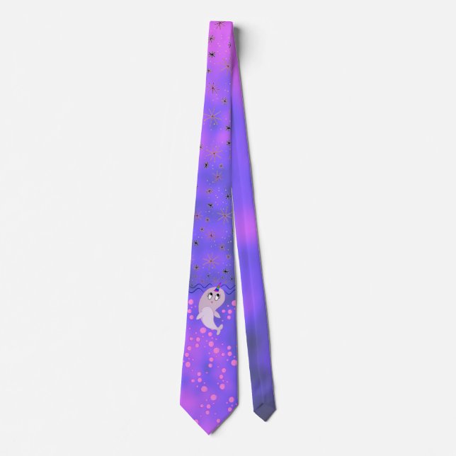 Bubbles the Narwhal Drawing Tie (Front)