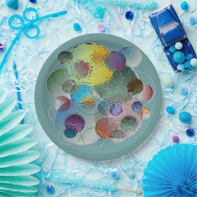 Bubbles under Glass Paper Plate (Party)