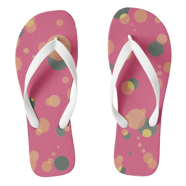 BUBBLES Universe Pink on Custom Colour Thongs (Footbed)